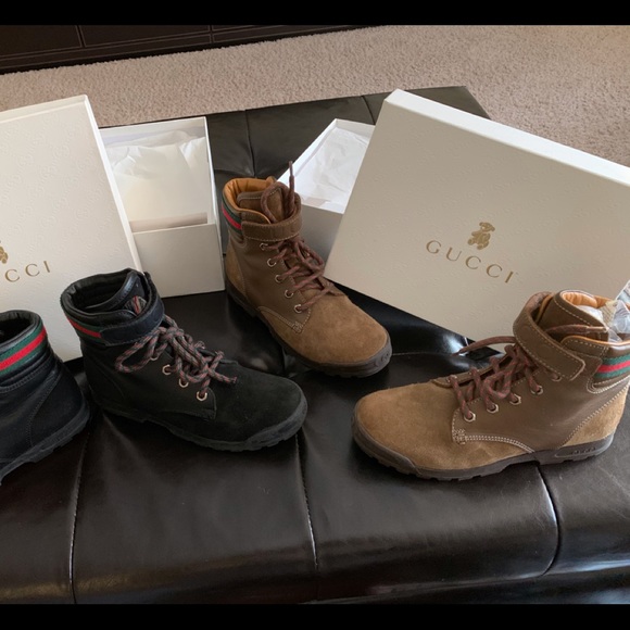 GUCCI BOOTS FOR KIDS SIZE 33 TWO PAIRS!!! - Picture 1 of 5